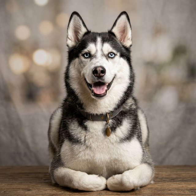 Siberian Husky dog smiling portrait